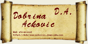 Dobrina Acković vizit kartica
